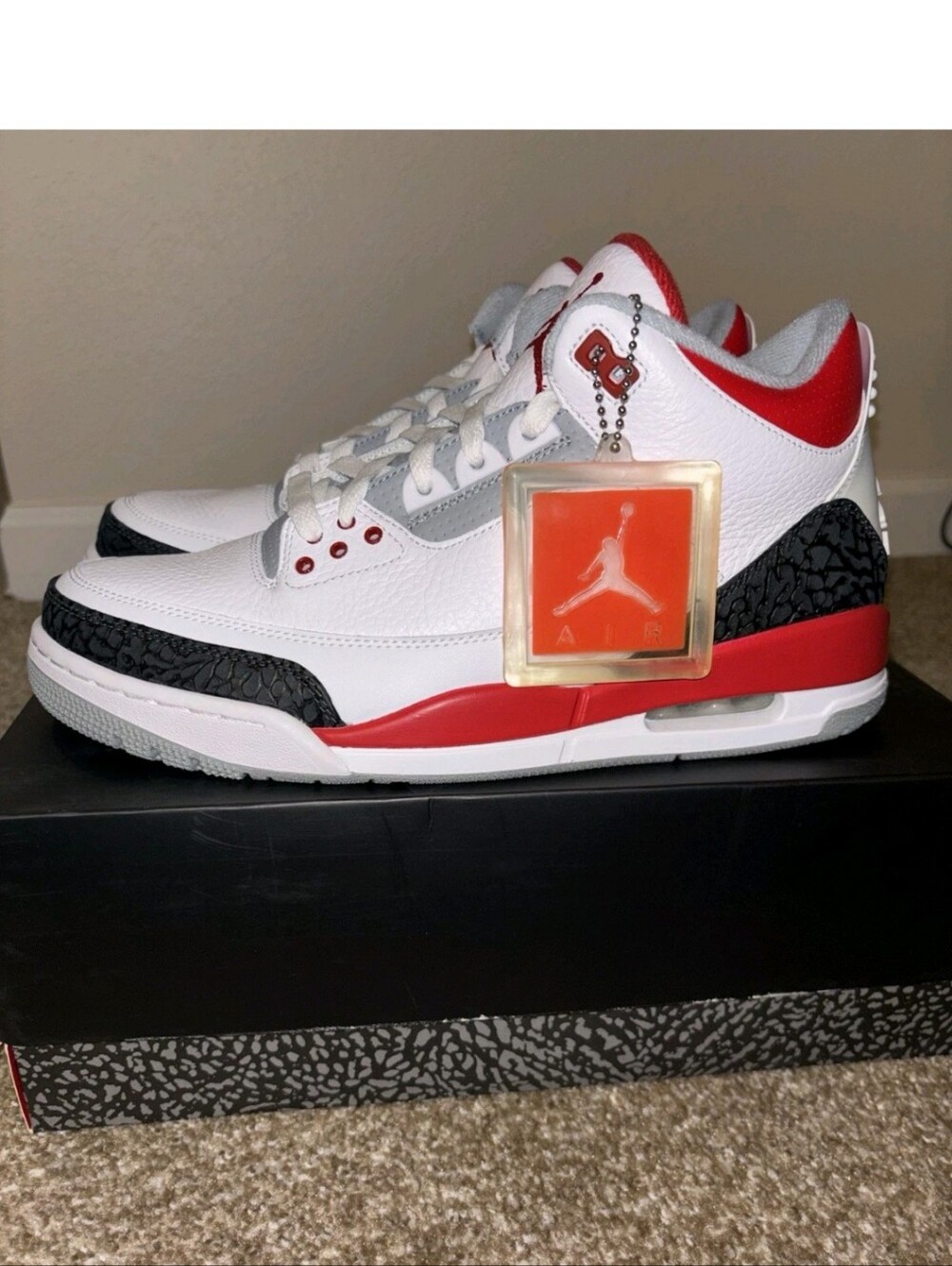 Size 10 - Air Jordan 3 Retro 2013 Fire Red Rare Shoe( Serious OGz) Classics